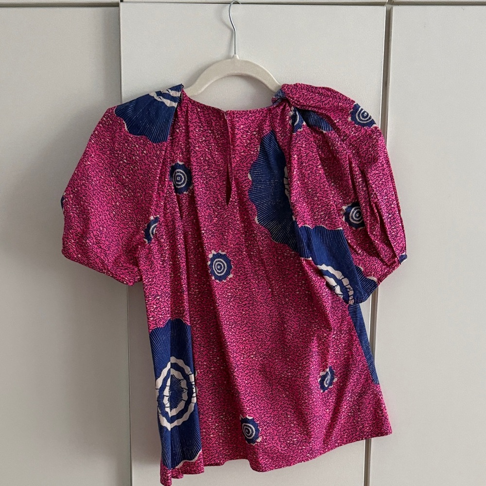 Ulla Johnson Vibrant Pink and Navy Top - Picture 4 of 4